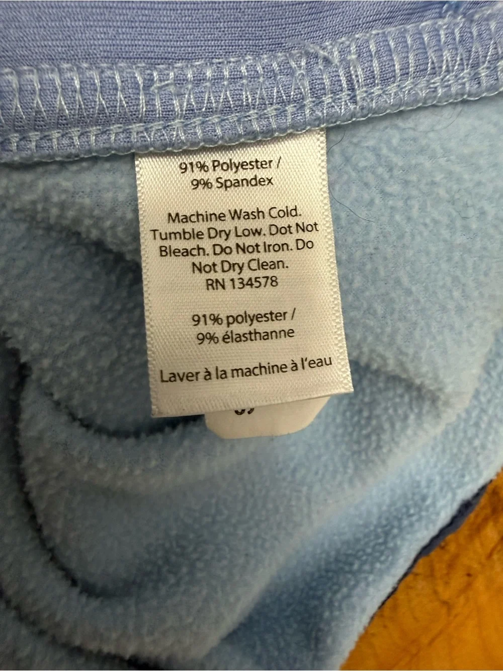 Vineyard Vines Men's Light Blue Orange Quarter-Zip with Navy Panels Fleece - Picture 7 of 10